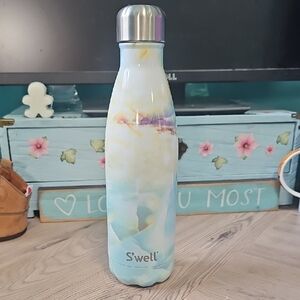 S'well Pastel Blue and White Bottle. 17 Oz.